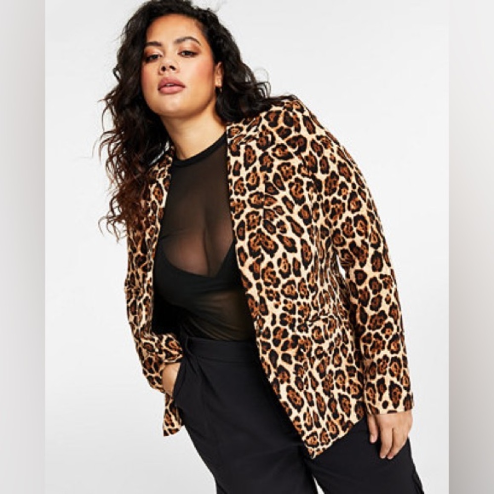 Nina Parker 1x Leopard Print Blazer